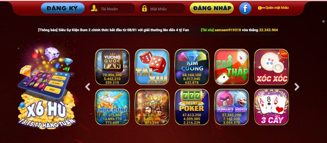 Kho game bài ấn tượng tại Fanvip Club