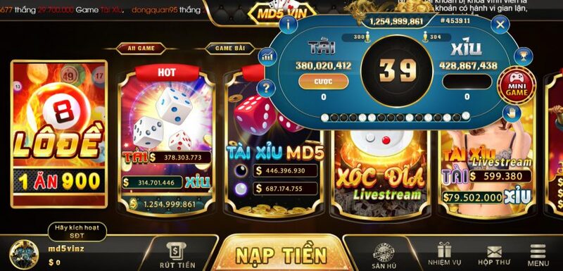 Giới thiệu cổng game chơi MD5 tài xỉu uy tín