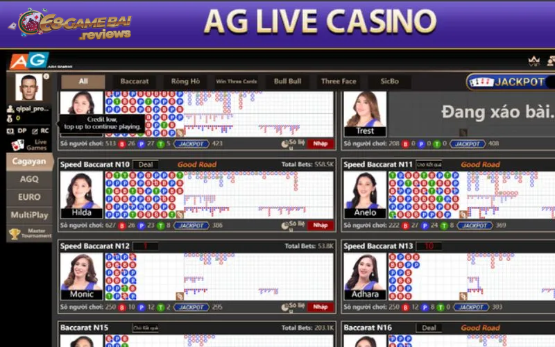 Game Baccarat trong sảnh AG Live Casino